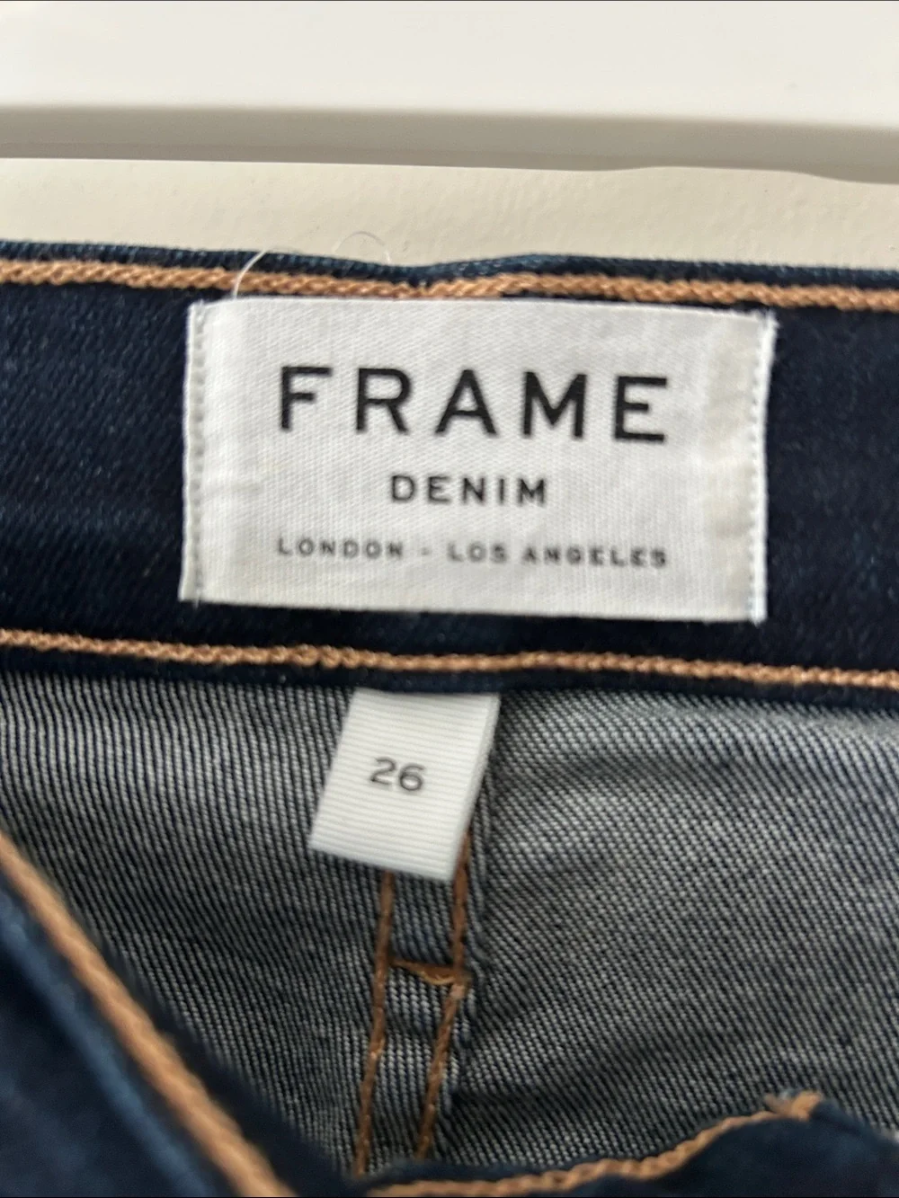 Frame Denim Dark Blue High-Rise Straight Jeans